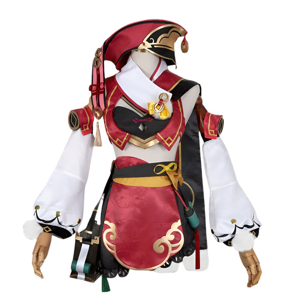 Anime Genshing and Impacts Yanfei Game Suit Aestheticismsm Uniform Yan Fei Cosplay Costume Halloween Party Outfit For Women