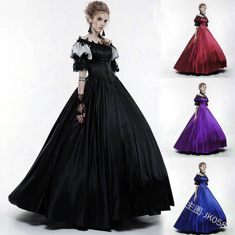 new Women Medieval Renaissance Retro Gown Long Dress Wizard Cosplay Cl ...