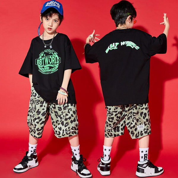 Rave Kleidung Hip Hop Dance Outfit Street Dancewear Sommerkleidung Leopard Shorts Performance Kostüm Festival Kleidung DL7852