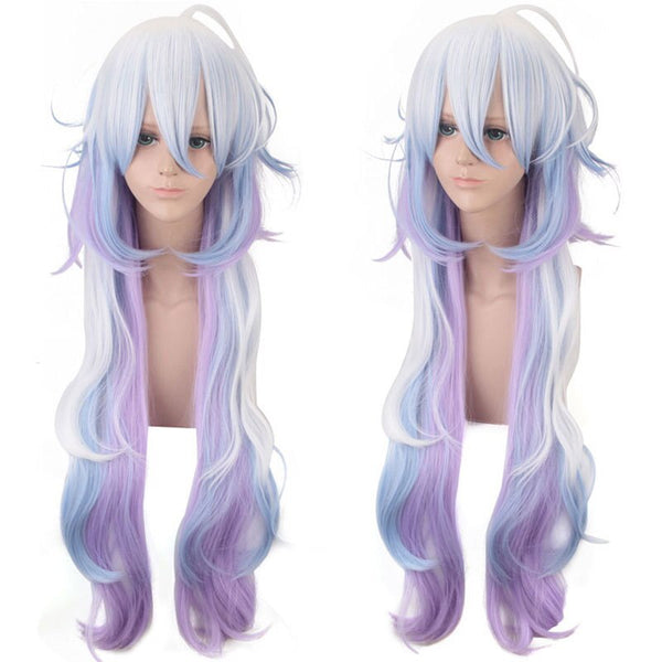 FGO Fate Grand Order Servant Caster Merlin Cosplay Wig Mixed Colors Long Synthetic Hair