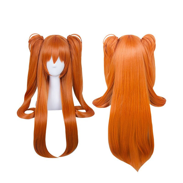 Anime Eva Cosplay Asuka Langley Soryu Perücken Asuka Langley Perücke Orange Pferdeschwänze Cosplay Perücken + Perückenkappe