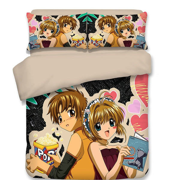 3D Anime Card Captor Sakura Print Bettwäsche Set Bettbezüge Kissenbezüge NEU Tröster Bettwäsche Sets Bettwäsche Bettwäsche 07