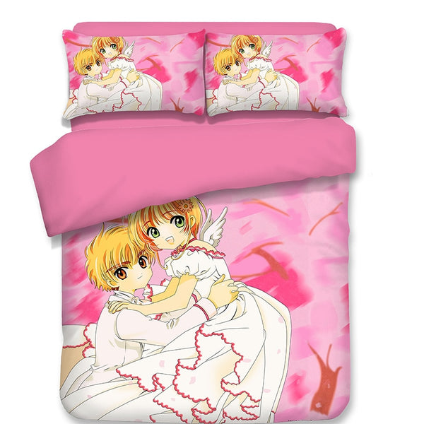 3D Anime Card Captor Sakura Print Bettwäsche-Set Bettbezüge Kissenbezüge NEU Tröster Bettwäsche-Sets Bettwäsche Bettwäsche 01