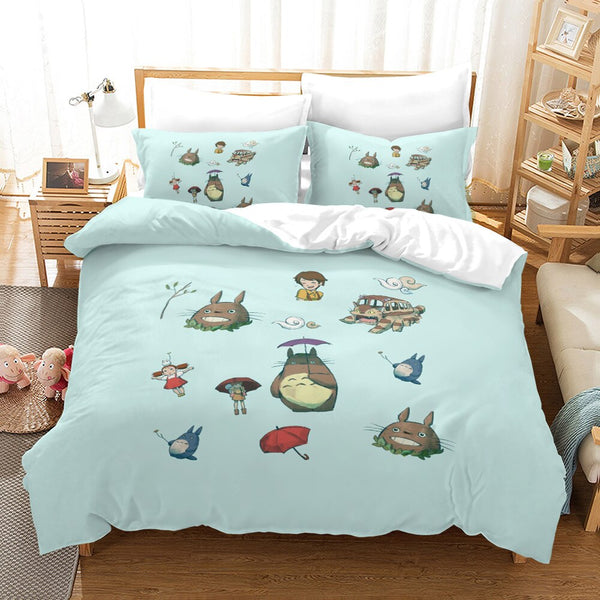 3D Japan Anime Neighboror Totororo Bedding Set Duvet Cover Luxury for Kids 150 Bed Set Quilt Cover Twin King Size Bedroom Set Queen