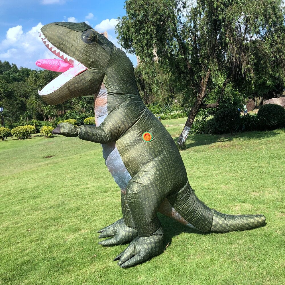 Adult Dinosuar Inflatable Costumes Halloween Cosplay Costume T-rex Pur ...