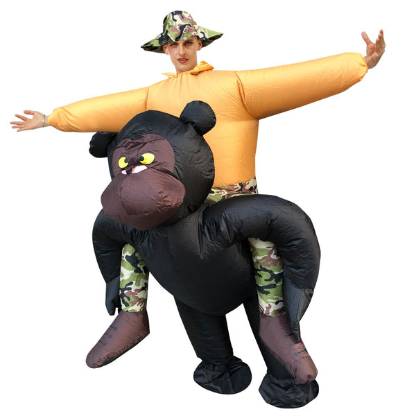 Hot Halloween Purimim Party costume Clothes Inflatable GORILLAla Costume Air blown Ride on Gorillala Costumes Carnival Animal Dress