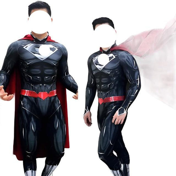 Black a Superhero Cosplay Costume New52s Zentai Suit Anime Man Boys Male Halloween Bodysuit Jumpsuit Adults Kids