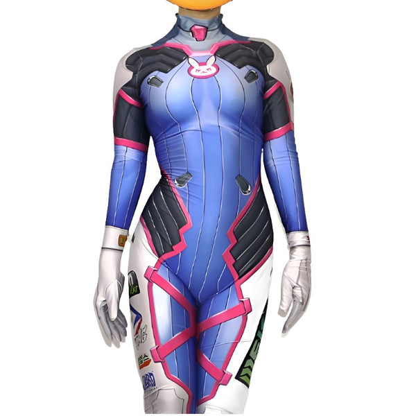 D.DVa Cosplay Costume Adults Kids Hana S Song Zentai Second Skin Suit Game Superhero Halloween Girls Bodysuit