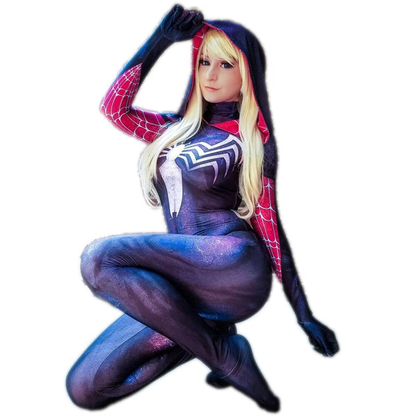 Adults Kids Venomom Gwenen Stacycy Cosplay Costume Symbiotete Superhero Zentai Suit Female Girls Woman Halloween Full Bodysuit