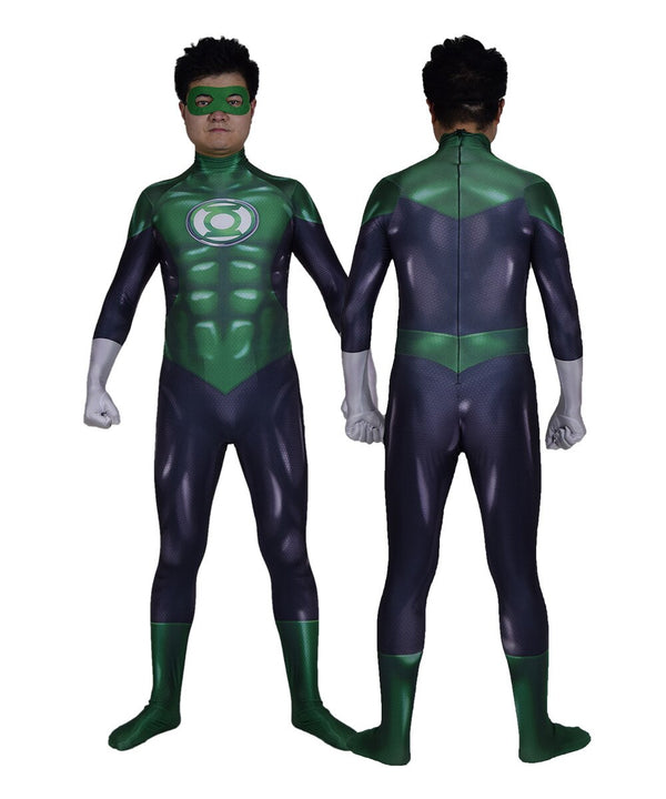 Adults Kids Green Lanternrn Cosplay Costume Green Lanternrn Corps Superhero Zentai Suit Man Male Boys Halloween Bodysuit