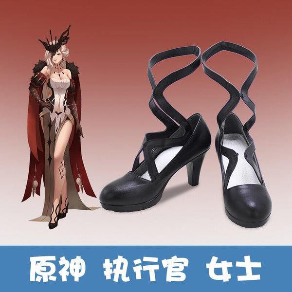 Game Genshin Impact La Signora Cosplay Shoes