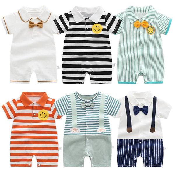 2021 Ins Neugeborenes Baby Jungen Strampler Sommer Infant Kleinkind Mädchen Kleidung Kurzarm Cartoon Baumwolle Baby Overall 0-2y Kinder Kostüm