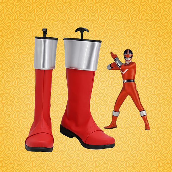 Mirai Sentai Timeranger TimeRed Cosplay Stiefel Rote Schuhe nach Maß