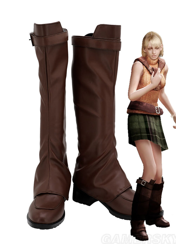 Ashley Graham Cosplay Stiefel braune Lederschuhe nach Maß jede Größe für Männer und Frauen Cosplay Schuhe