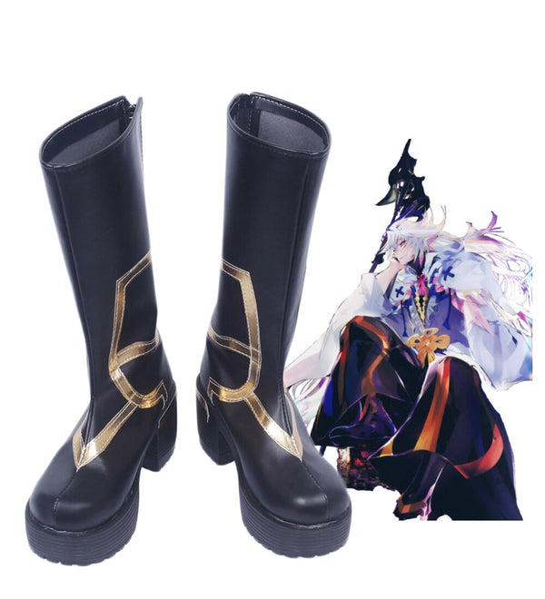 Fatete Grandnd Order FGOs Casterer Merlinin Cosplay Boots Shoes High Heel Custom Made