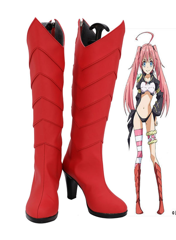 Tenseiei Shitarara Slimeme Dattata Kenen Milimim Navava Cosplay Boots High Heel Red Boots Custom Made Any Size