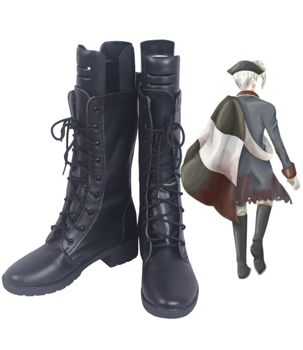 Hetaliaia Axisis Powers Gilbertrt Beilschmidtdt Cosplay Boots Black Shoes Custom Made