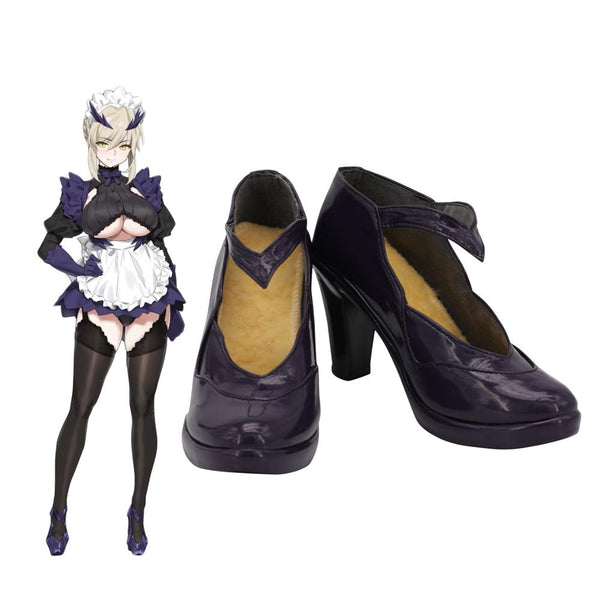 Fatete Grandnd Order Artoriaia Pendragonon Cosplay Boots Purple Shoes Custom Made Any Size