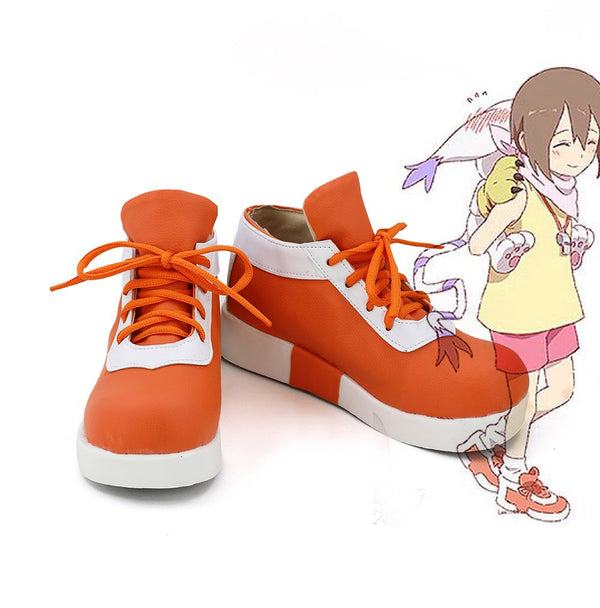 Digimonon Adventures tri a Digital oh Monster Yagamimi Hikariri Cosplay Shoes Orange Boots Custom Made