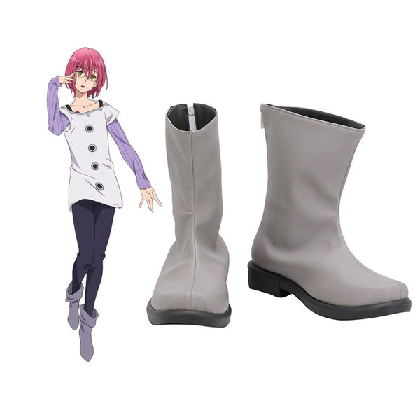 Nanatsusu no Taizaiai Gowtherer Cosplay Boots Seven a Deadly Sinsns Gowtherer Grey Shoes Custom Made