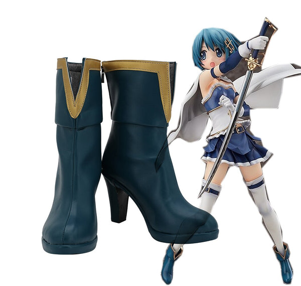 Puellala Magi Madokaka Magicaca Sayakaka Mikiki Cosplay Boots High Heel Shoes Custom Made