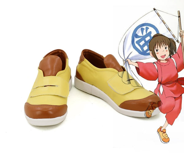 Spiriteded Away Oginono Chihiroro Cosplay Shoes Yellow Boots Custom Made