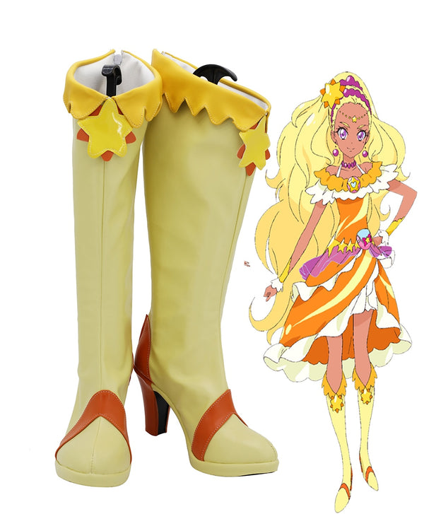 Star Twinklele Precurere Amamiyaya Erenana Curere Soleilil Cosplay Boots Yellow Shoes High Heel Custom Made