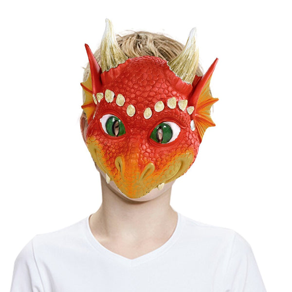 3D Party dragon yellow/red  PU foam mask Adult Anime Face Cosplay hallowen cute lovely Mask