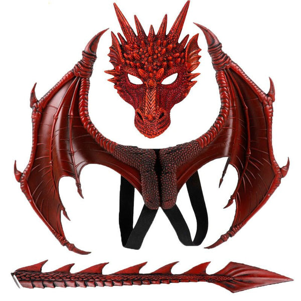 Animal Cospty Dragon Costume Purim Christmas Gift Carnival Party Kids Cosplay Set Wing and Tail Children's day faucet Costume