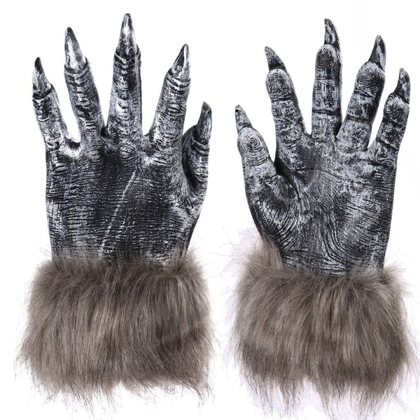 2020 Gloves Gift Cosplay Halloween Werewolf Ghost Festival Hairy Beast  Simulation Wolf Claw