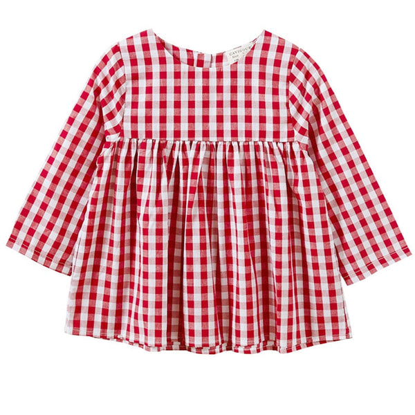 New Summer Children Cotton Plaid Dresses Casual Baby Girls Long Sleeve Dress Vestido Infantil Kids Costume Toddler 0-4Y