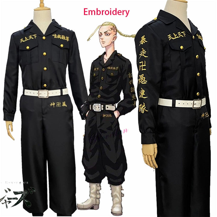 Anime Tokyo Revengers Kurokawa Izana Rindo Haitani Cosplay Costume Trench  Print Halloween Carnaval Party Red Black Uniform