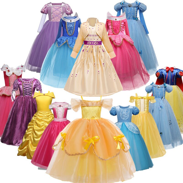 Mädchen Prinzessin Kleider für 4-10T Kinder Kinder Halloween Cosplay Kostüm Rollenspiel Kleidung Kleid