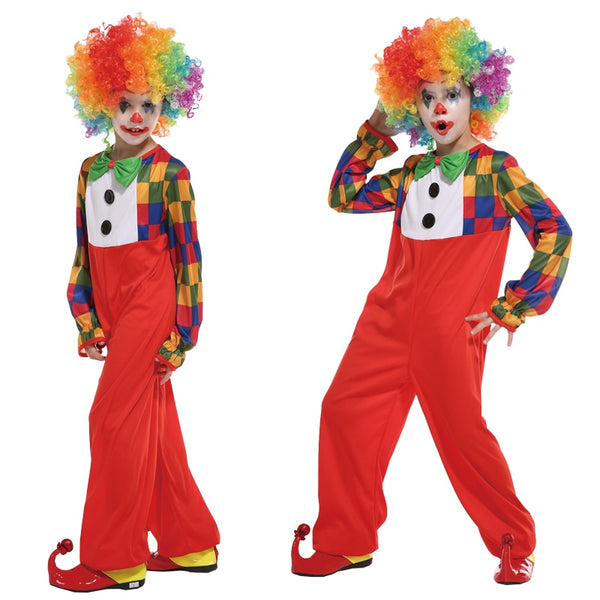 Halloween Kids Children Funny Clown Costume For Baby Girls Boys Holiday Purim Carnival Party Costumes Dress