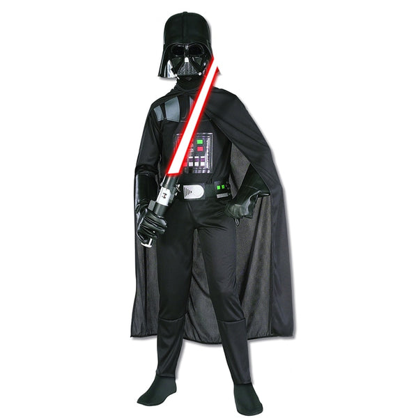 Reneecho Halloween Costume For Kids Black Darth Jumpsuit Vader Cosplay Boys Birthday Party Costume