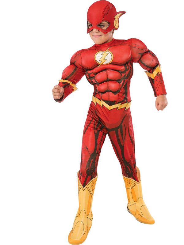 Boy's Deluxe Flash Costume Fancy Dress Kids Fantasy Comics Movie Carnival Party Halloween Flash Cosplay Costumes