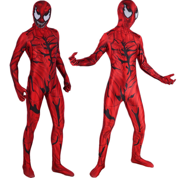 Unisex Adult Kids Carnagege Cletusus Kasadydy Super Villainin Cosplay Costume Zentai Bodysuit Suit Jumpsuits Halloween