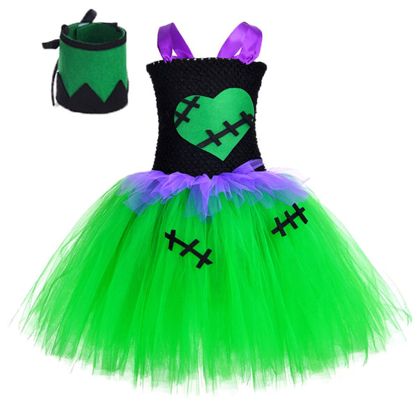 Zombie Vampir Kostüm für Mädchen Kinder Monster Cosplay Kleidung Halloween Karneval Party Outfit Kinder Kleinkind Tutu Kleid 1-14 Jahre