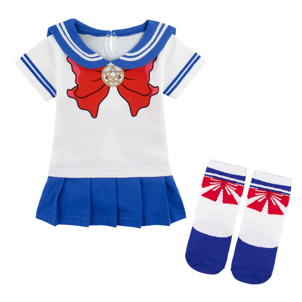 Baby Girls Cosplay Costume Anime Short Sleeve Dress Infant Halloween Costumes Newborn Tsukino Usagi Cos Clothes