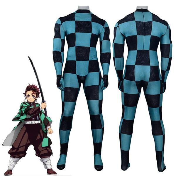 Anime Demon S Slayer Kamado Tanjirou Jumpsuit Cosplay Costume Tomioka Giyuu Unisex One Piece Fullbody Zentai Bodysuit