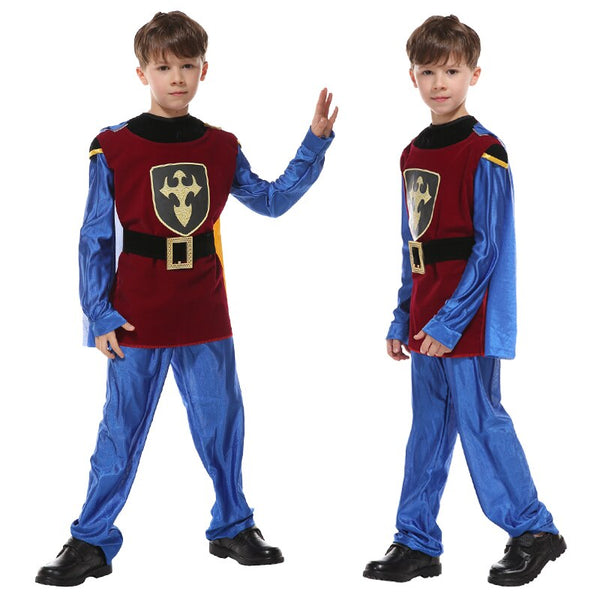 Halloween Fancy Dress Roman Soldier Warrior Costume Children Cosplay King Prince Christmas Gifts No Weapon