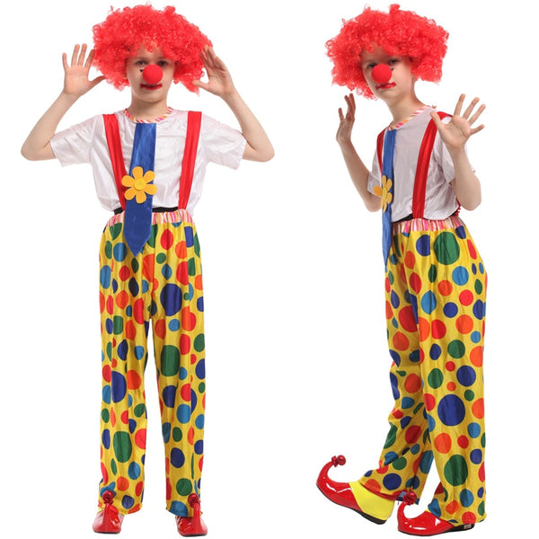 Halloween Kids Children Clown Costume For Baby Girls Boys Holiday Purim Carnival Party Funny Costumes Dress