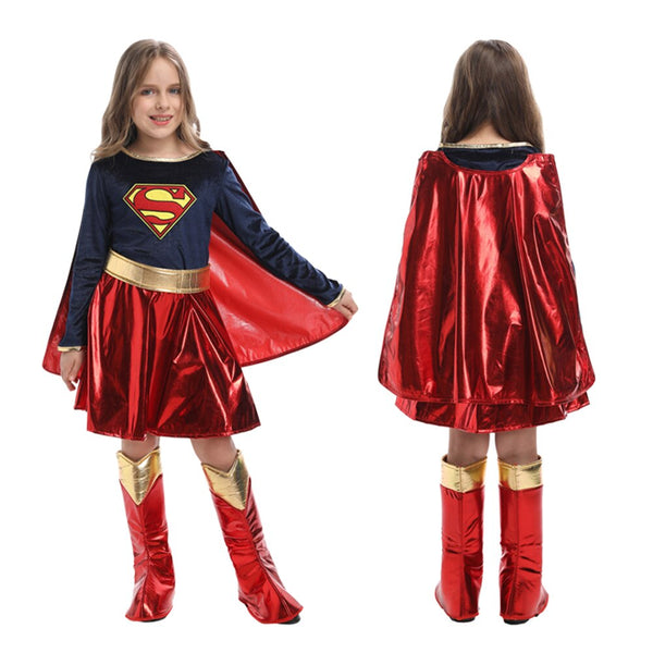 Halloween Karneval Party Mädchen Supergirls Kostüm Cosplay Film-TV Kinder Weihnachten Bühnenkostüm