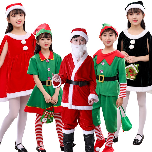 2020 grün Elf Mädchen Weihnachten Kostüm Festival Weihnachtsmann für Mädchen Neujahr Kinderkostüm Kostüm Xmas Party Dress