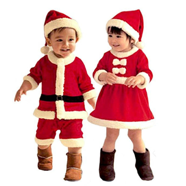 Weihnachten Kinder Weihnachtsmann Kostüm Kleinkind Baby Rot Weihnachten Kleidung Party Rotes Kleid Set für Kinder Neujahr Weihnachtsmann Set