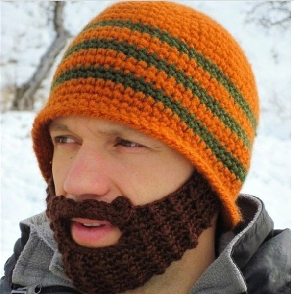 2020 Winter Creative Knitted Hat Warm Knitted Crochet Beard Hat Bicycle Mask Ski Funny Caps Xmas Gift Festival Warm Woolen Hat