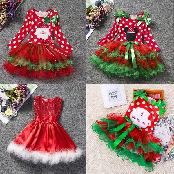 Christmas Girl Dress Sequins Princess Party Dress For Girls Wedding Vestidos Red Kids Clothes Children New Year Party Dresses