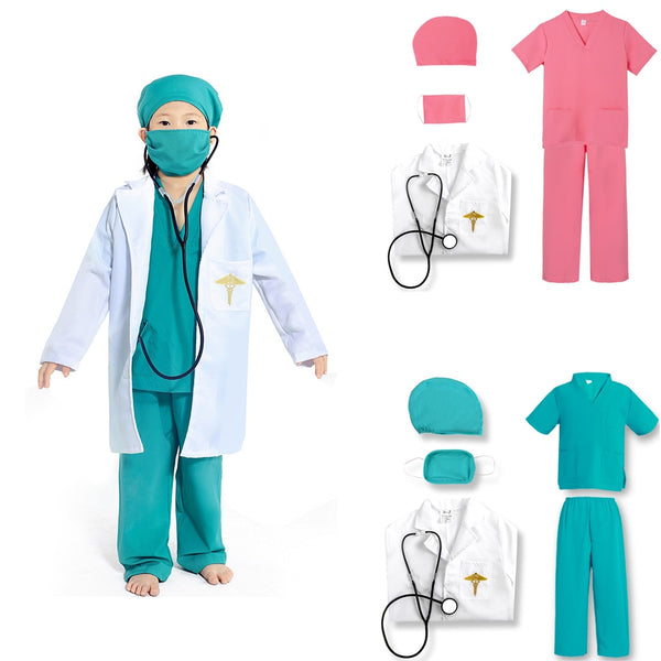 Kinder Doktor Krankenschwester Hemd Hosen Mantel Anzug Jungen Mädchen Halloween Cosplay Kostüme Kinder Party Rollenspiele Dress Up Outfit