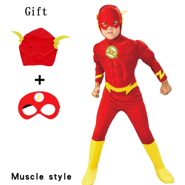 Klassischer Film Kinder Fantasy Spider Boy Flash Muscle Super Hero Anime Party Iron Warrior Kostüm