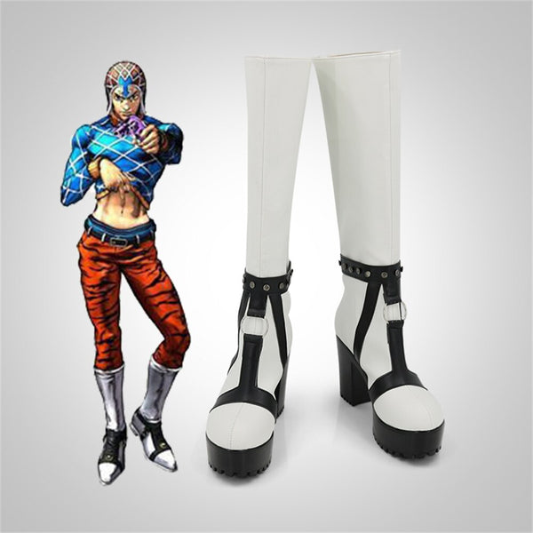 Guidodo Mistata White Cosplay Shoes Boots High Heel Party Boots Halloween Carnival Costume Accessories Adult Christmas Shoes Boots